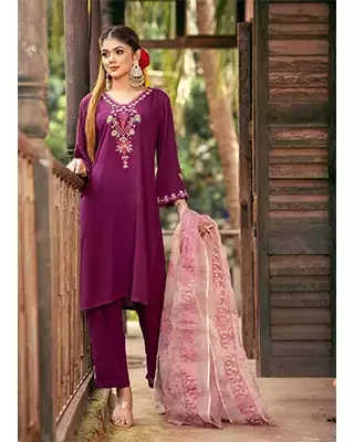 Alizeh Swiss Cotton Three-Piece with Embroidered Dupatta