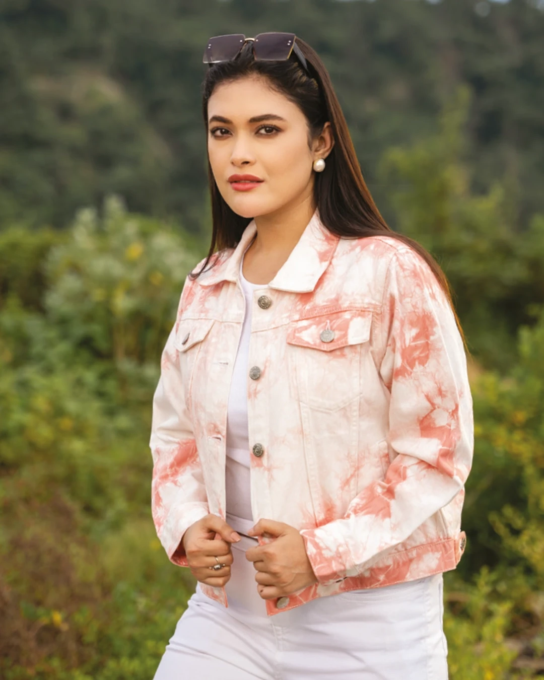 Ladies Tie-Dye Denim Jacket