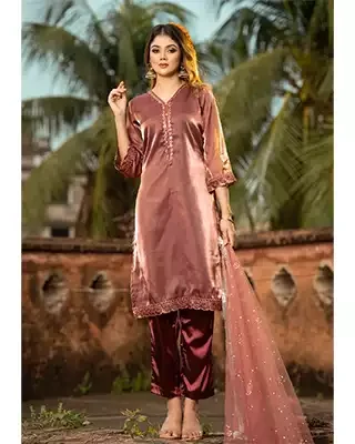 Alihez Tissue silk rosewood color 3-Piece set