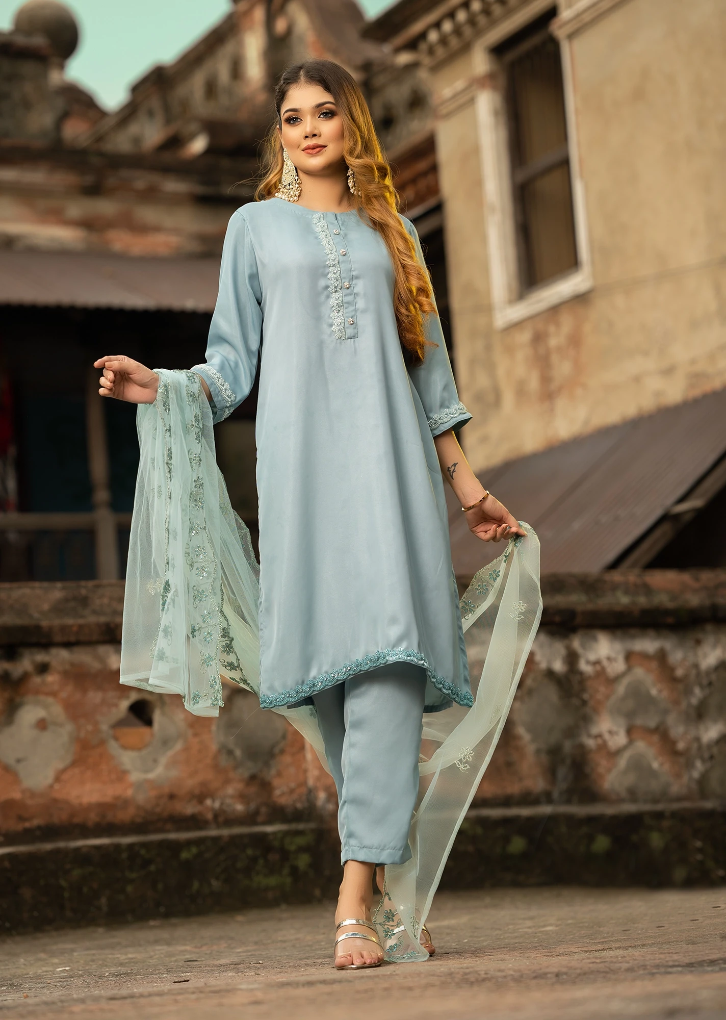 Elegant Aqua Blue 3-Piece