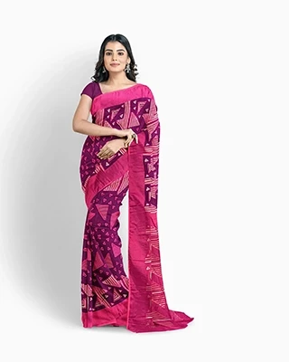 Magenta Mirage – Flickere Outfit Designer Half Silk Saree