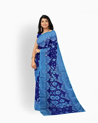 Flickere Outfit Ocean Blue Half-Silk Saree