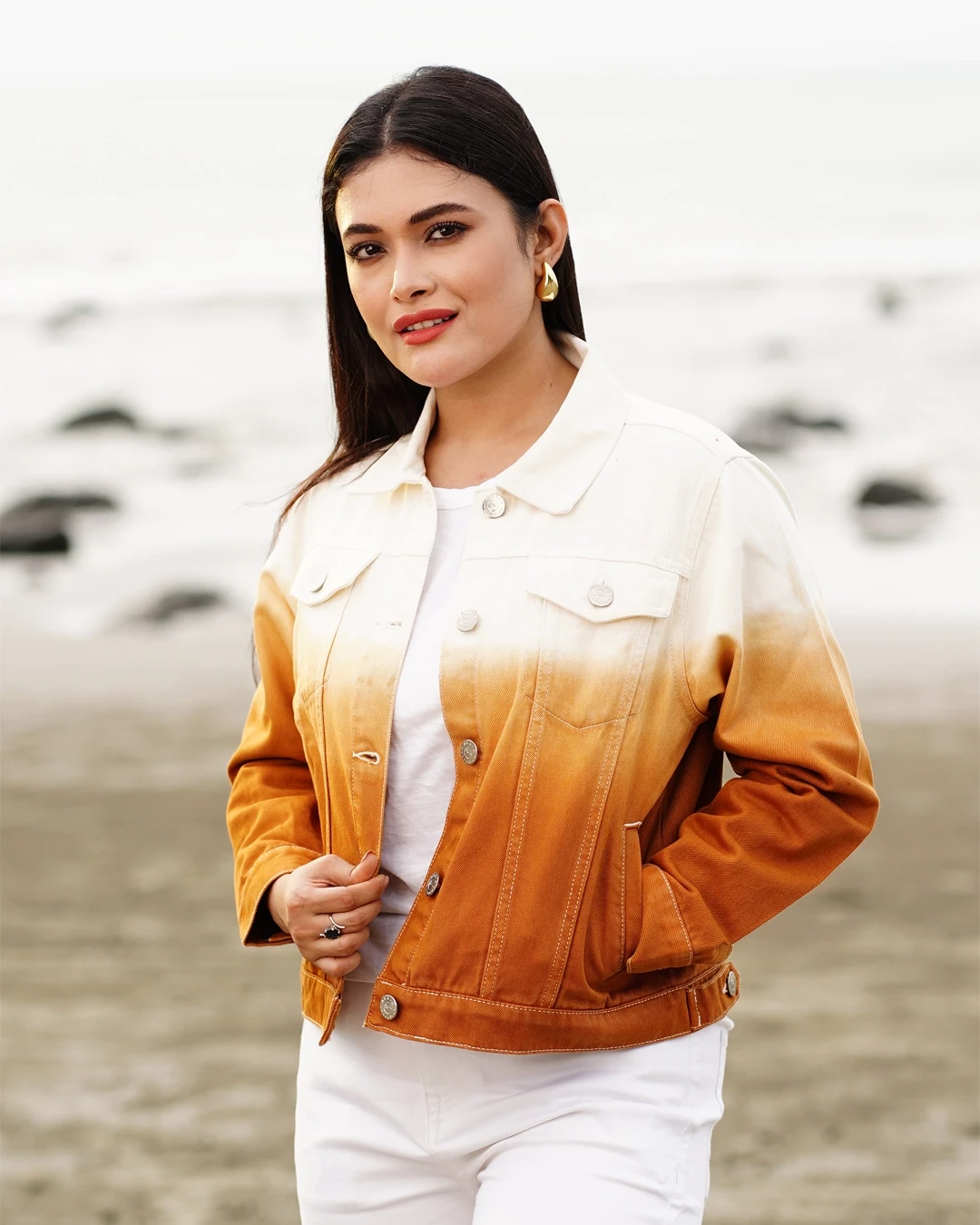 Ladies Gradient Denim Jacket