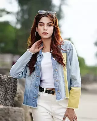 Frayed Ladies Denim Jacket